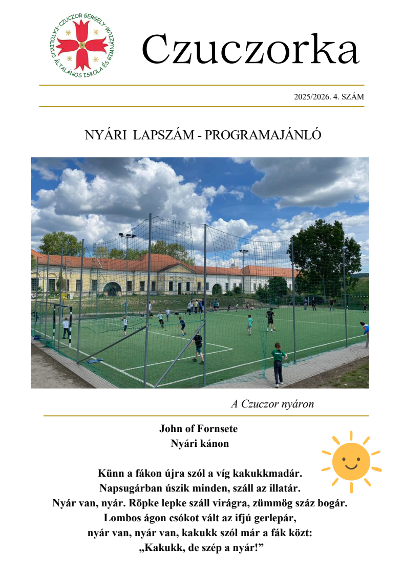 Czuczorka 2026 Nyár